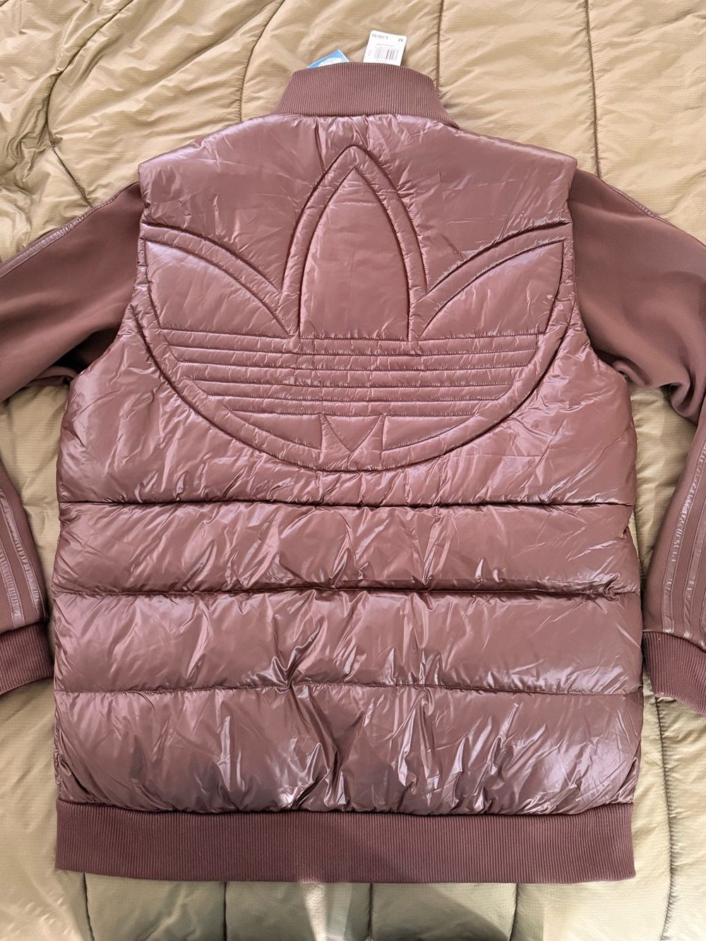 adidas Men's Brown Quilted Puffer Track Jacket/Vest